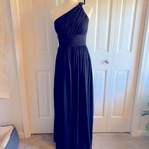 Classic Black Floor Length Bridesmaid Dress